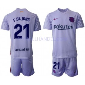 Barn Fotballdrakter FC Barcelona Frenkie de Jong 21 Borte 2021-22 Kortermet